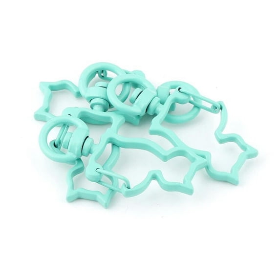 K-KED 5PCS Candy Color Rotatable Keychain Ring Metal For Handmade Delicate Jewelry Making DIY-Mixed Color-5PCS Bear 34X21.6X9MM