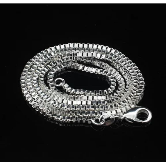 K-KED 5PCS Delicate Jewelry Making Chains 925Sterling Silver 2mm Box Chains Necklace 16"-24"-16"
