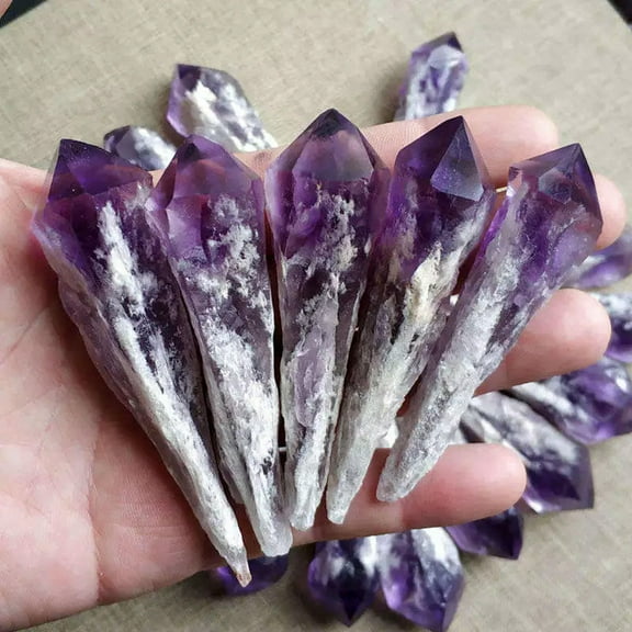 K-KED 5Pcs 60g Natural Quartz Amethyst Energy Crystal Cluster Geode Specimen Rock Gift