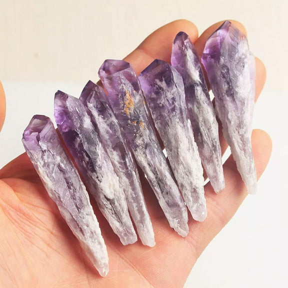 K-KED 5Pcs Natural Amethyst Quartz Geode Druzy Crystal Stone Cluster Scepter Specimens
