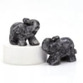 thumbnail image 1 of K-KED 5Pcs Natural Black Amphibole Stone Quartz Crystal Elephant Carved Rock Healing, 1 of 6