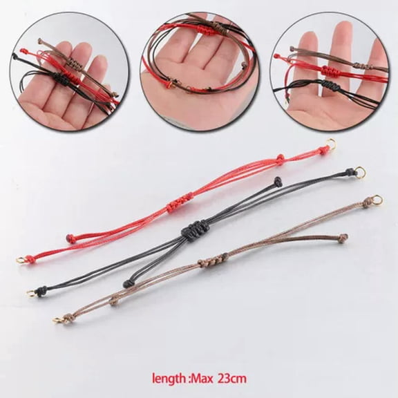 K-KED 5Pcs Waxed Thread Bracelet Braided Rope DIY Delicate Jewelry Findings Bracelet Cord Strap-Black