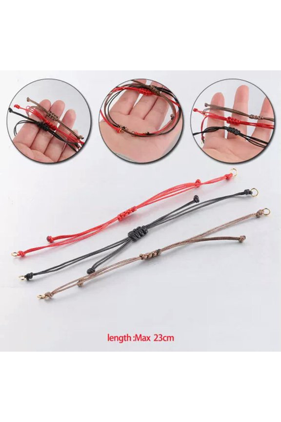 5Pcs Waxed Thread Bracelet Braided Rope DIY Delicate Jewelry Findings Bracelet Cord Strap-Red