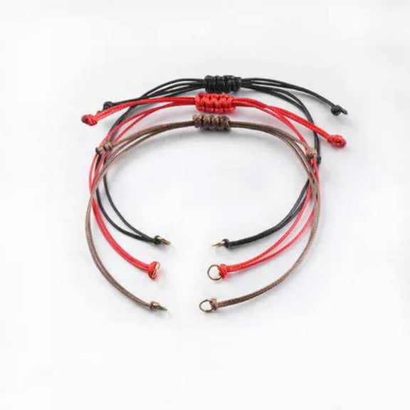K-KED 5Pcs Waxed Thread Bracelet Braided Rope for Delicate Jewelry Bracelet Cord Strap Making-Black