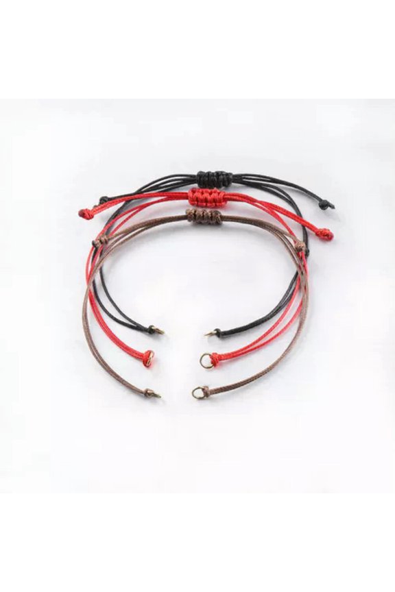 5Pcs Waxed Thread Bracelet Braided Rope for Delicate Jewelry Bracelet Cord Strap Making-Black