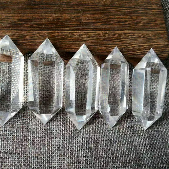 K-KED 5pcs 50-60mm Natural Clear Quartz Crystal Point Wand Rock Obelisk Healing Stone