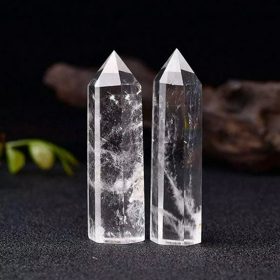 K-KED 6-7cm Natural Clear Quartz Crystal Point Wand Obelisk Mineral Rock s 5Pcs
