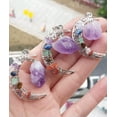 thumbnail image 1 of K-KED 5pcs Amethyst Gems stone Moon Pendants 7 Chakra Reiki Healing Amulet, 1 of 5