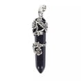 thumbnail image 1 of K-KED 5pcs Blue Sand Natural Gemstones Long Hexagonal Pointed Reiki Chakra Pendant, 1 of 4