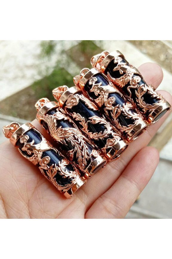 5pcs Blue sand stone Phoenix Pendants Chakra Reiki Healing Amulet Power