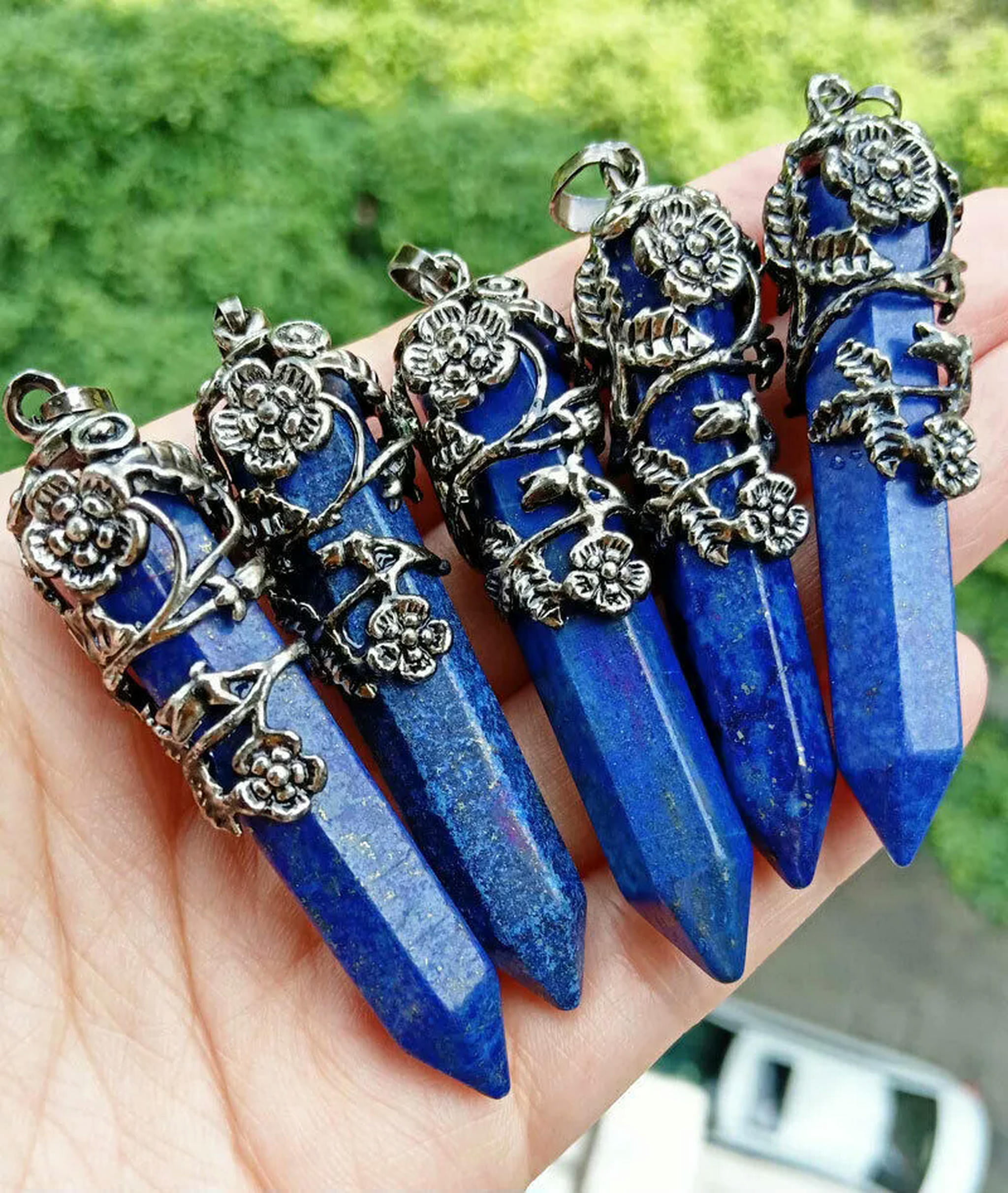 QQTDFG 10pcs Colors Crystal Hexagon Point Pendant Chakra Reiki Healing Amulet Gift Default