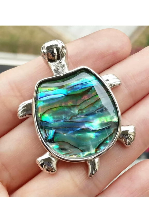 5pcs Natural Abalone shell Turtle Pendant Energy Reiki Healing Amulet