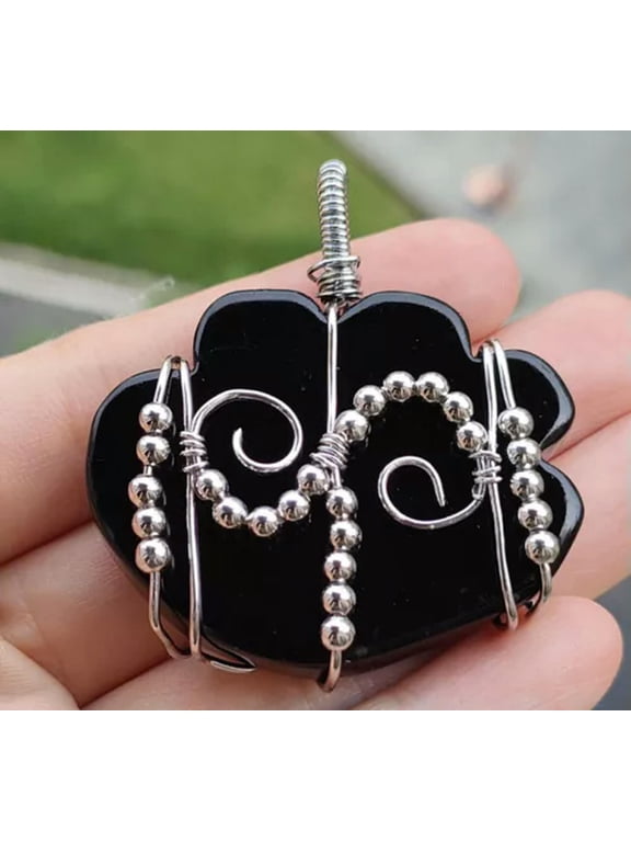 5pcs Natural Obsidian Gems Cloud Pendants Magic Lucky wishes Amulet
