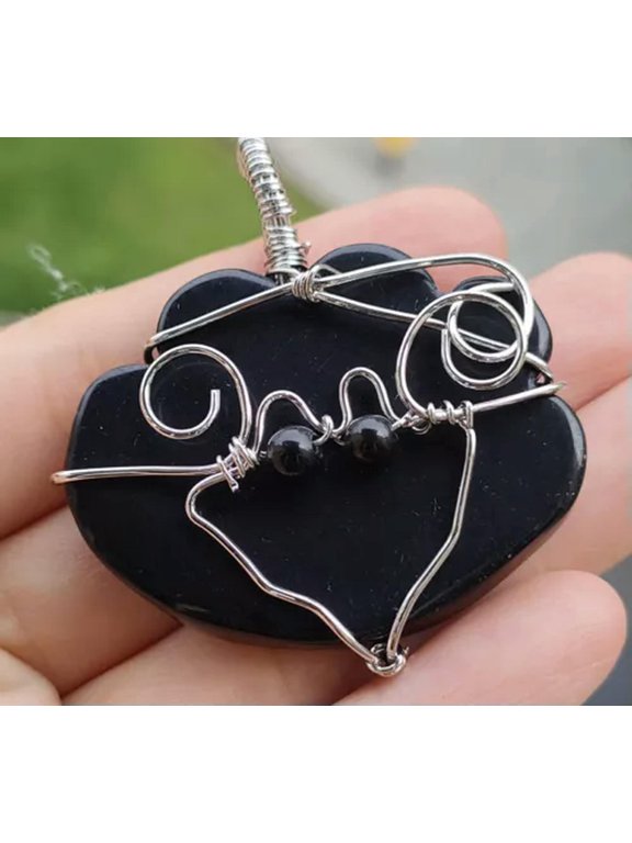 5pcs Natural Obsidian Gems Cloud Pendants Magic Lucky wishes Amulet