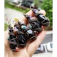 thumbnail image 1 of K-KED 5pcs Obsidian Gems Sun Pendants Chakra Energy Reiki Healing Amulet, 1 of 5