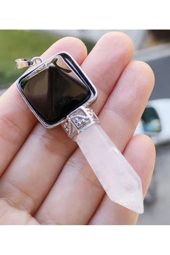 5pcs Obsidian Rock Quartz Gems stone Pendants Magic Reiki Healing Amulet