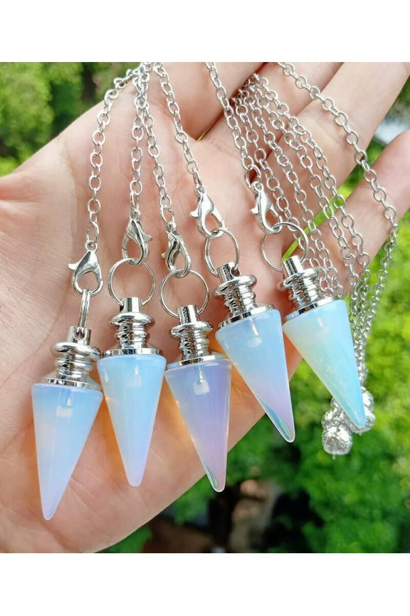 5pcs Opal Stone Magic Pendulum Pendant Energy Power Reiki Healing Amulet