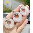 thumbnail image 1 of K-KED 5pcs Rock Quartz Gems Donut Pendants Prism Magic Reiki Healing Amulet, 1 of 5