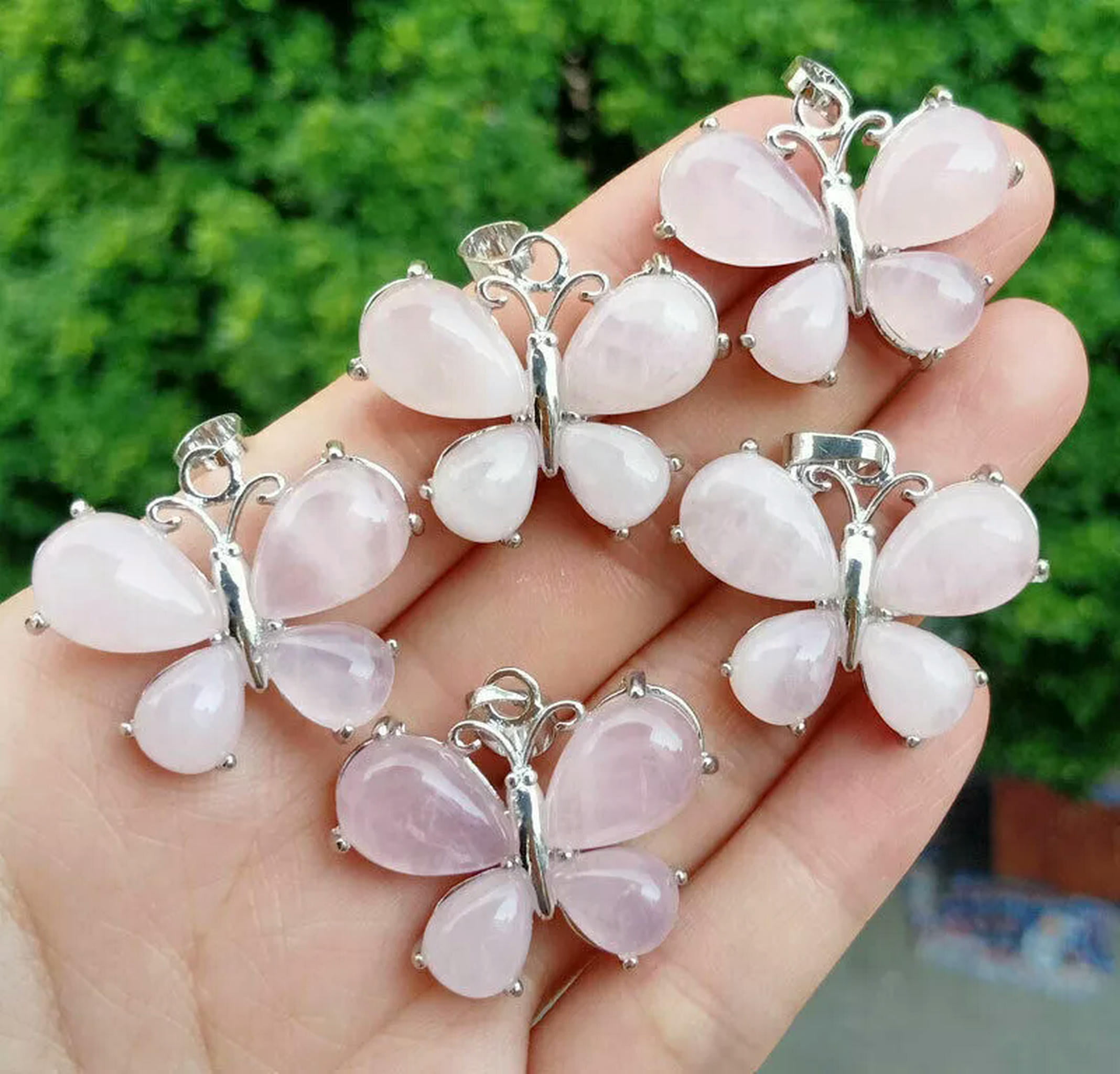 10 Ciondoli In Quarzo Rosa Naturale – Pietre Curative Grezze – Pendenti Per Gioielli Fai Da Te