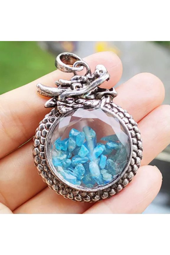 5pcs kyanite Gems Dragon Pendants Magic Reiki Healing Amulet