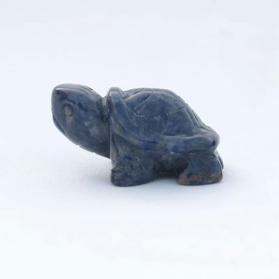 K-KED 5x Natural Blue Sodalite Quartz Carved Longevity Turtle Tortoise Crystal Rock