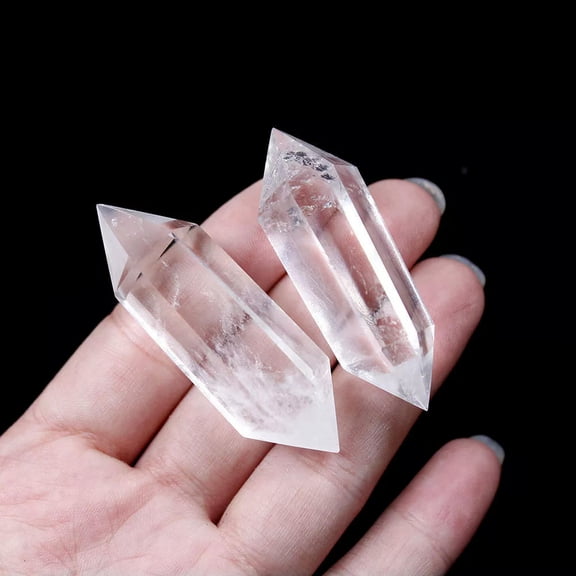 K-KED 6-7cm Natural Clear Quartz Crystal Point Wand Obelisk Mineral Rock s 5Pcs