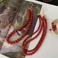 thumbnail image 1 of K-KED 6/8/10/12mm Red Carnelian Stone Beads Necklace Jasper Crystal 18"-12 mm, 1 of 6