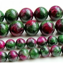 K-KED 6/8/10mm Natural Red Green Zoisite Gemstone Round Loose Beads 15'' Strand-8mm