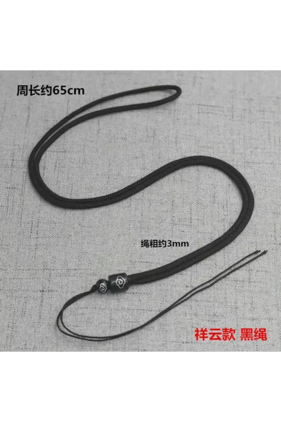 6 PCS Wood Natural Ebony Cord String Necklace for Pendant Chain for Pendant-Black