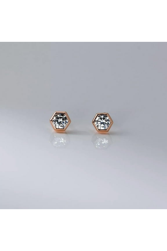 6 mm Men Women Sterling Silver Post Stud Cubic Zirconia Earrings Gift
