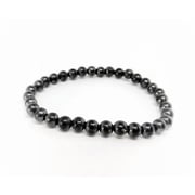 K-KED 6 mm Shungite Bracelet Stretchy One Size 5G WiFi Radiation EMF Protection - 1 pc