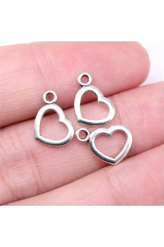 600 Pcs Antique Silver Heart Charms Pendant 13x9MM B15969
