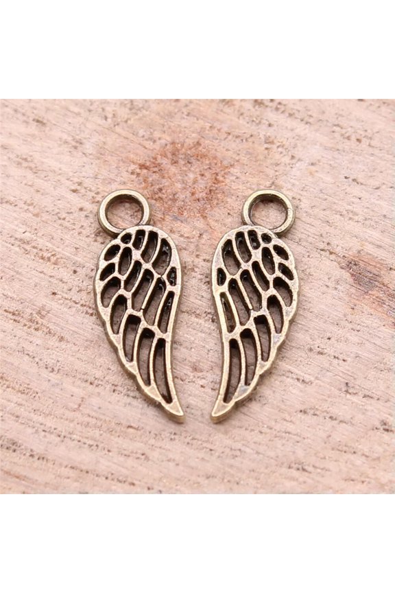 600 Pcs Bronze Plated Wing Charms Pendants 18X7MM A13510 DIY