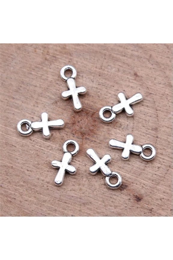 600 Pcs Tibetan Silver Cross Charms Pendant 10x6MM DIY Delicate Jewelry Making C15133