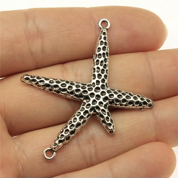 K-KED 64 Pcs Antique Silver starfish Connectors 40x33MM B12986