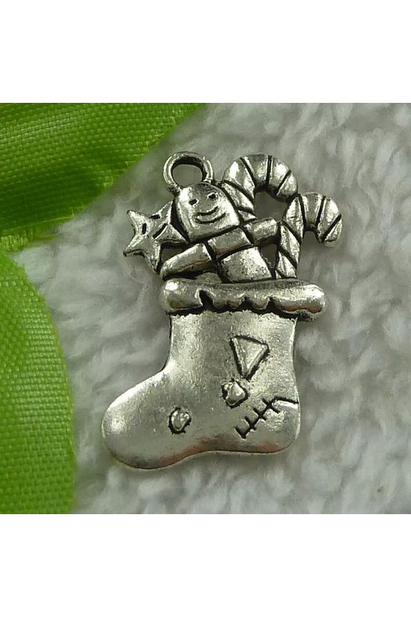 68pcs tibet silver Socks charms 29X19mm B2599