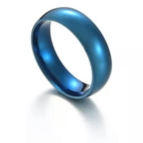K-KED 6mm Men Women Plain Wide Wedding Band Ring Couple Rings Stainless Steel Rings /-blue-8