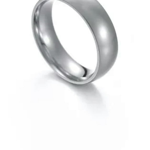 K-KED 6mm Men Women Plain Wide Wedding Band Ring Couple Rings Stainless Steel Rings /-silver-8
