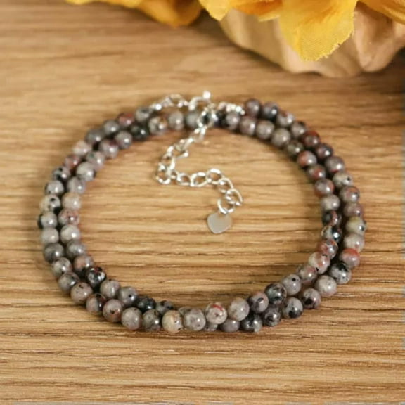 K-KED 6mm Yooperlite Fluorescent Bead Beaded Choker Healing Dainty Women Necklace Gift-18 in