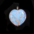 thumbnail image 1 of K-KED 6pc Natural Stone Healing Crystal Life Tree Rose Gold Wire Wrapped Heart Pendant-opal, 1 of 9