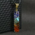thumbnail image 1 of K-KED 7 Chakra Natural Colorful Quartz Crystal Pendant Orgone Energy Gravel Necklace-default, 1 of 9