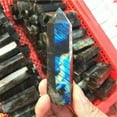 thumbnail image 1 of K-KED 70-80mm Natural Labradorite Quartz Crystal Point Wand Healing Stone Obelisk Rock, 1 of 9