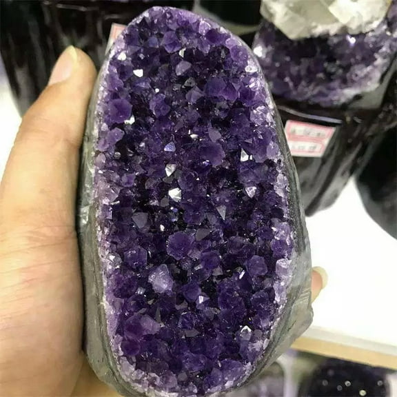 K-KED 700-800g Natural Amethyst Crystal Cluster Quartz Cave Druzy Geode Reiki Stone