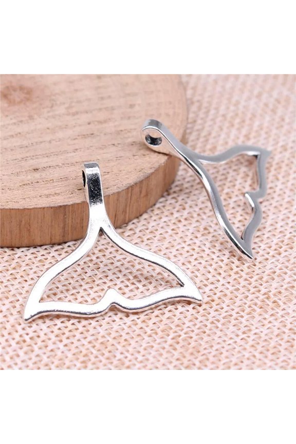 70Pcs Tibetan Silver Whale Tail Charms Pendant 32X29MM Diy Delicate Jewelry Making C15165