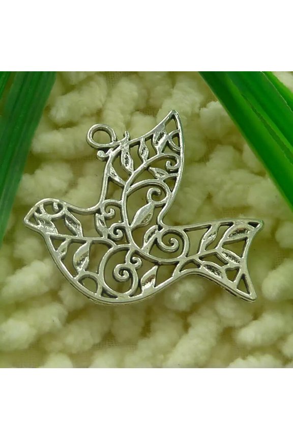72 Pcs Tibetan Silver Bird Charms Pendant 35X33MM S2175 DIY Delicate Jewelry Making