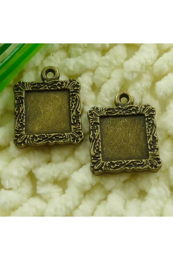 72Pcs Bronze Plated Oblong Frame Charms Pendant 23X18MM S2420 DIY Delicate Jewelry Making
