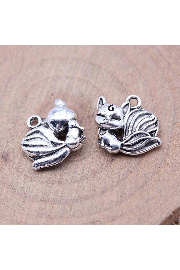 74 Pcs Tibetan Silver Antique gold plated nine-tailed fox Charms 14x13MM C16029-Tibet Silver