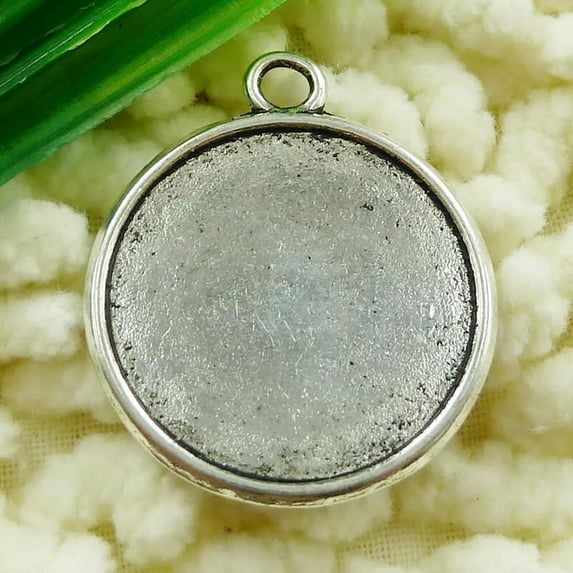K-KED 75 Pcs Tibetan Silver Round Frame Charms 29X25MM S1585 DIY Delicate Jewelry Making