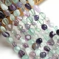 thumbnail image 1 of K-KED 8-10mm Natural Multicolor Fluorite Irregular Freeform Gemstone Loose Beads 15'', 1 of 3
