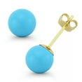 thumbnail image 1 of K-KED 8-12mm Turquoise Blue Shell Pearl Ball Studs Pushback Stud Earrings-10 mm, 1 of 6